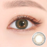 Best Korean Colored Contact Lenses - Tria Greenish Gray Colored Contacts (1 Pair) /  These 3 tone hazel-green-grey color contact lens will give a beautiful enlargement effect on dark brown eyes and a unique effect on bright eyes. The graphic diameter of 13.6mm will make your pupils more enlarged and attractive.  / Prescription and non-prescription available, Cheapest Colored Contact Lenses. Buy Colored Contact Lenses Online - EyeMellow